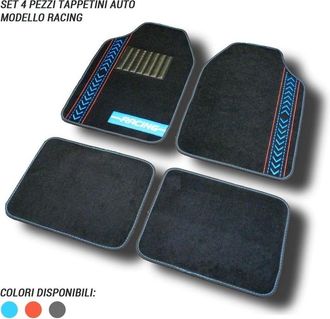 Trade Shop Trade Shop - Tappetini Per Auto Universali Antiscivolo Set Tappeti 4pz. 3 Colori Racing