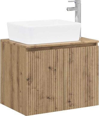 vidaXL Juego De Muebles De Ba&ntilde;o Roble Artisan Madera De Ingenier&iacute;a Vidaxl