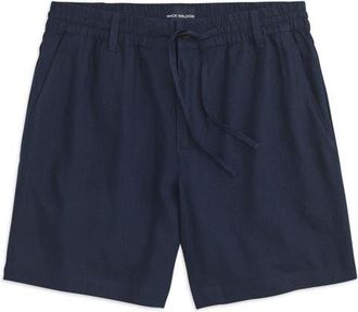Mack Weldon Linen Blend Drawstring Shorts in True Navy at Nordstrom, Size Xx-Large