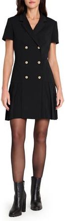 Tahari by ASL Double Breasted Pleat Hem Coat Dress in Black at Nordstrom Rack, Size 14