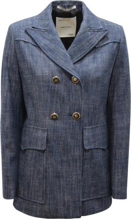 Emma & Gaia N6714 Giacca Doppiopetto Wo Jacket - Dames - Blazers - Blauw - S - Katoen - Jassen