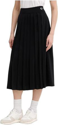 Fred Perry Midi Skirts - Dames - Midirokken - Zwart - S - Rokken