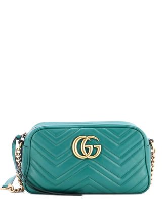 Gucci GG Marmont Shoulder Bag Matelasse Leather Small crossbody bag - Groen