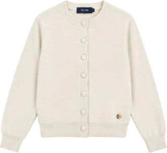 Yes-Zee Crewneck Cardigan - Dames - Vesten - Beige - XS - Truien & Vesten