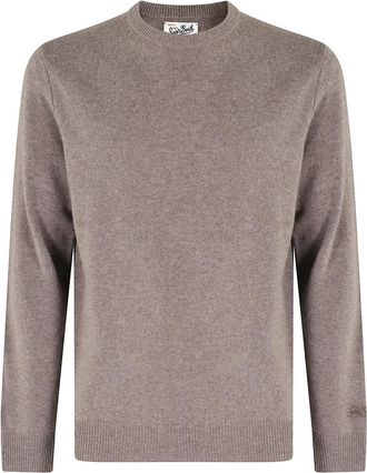 MC2 Saint Barth Truien & Vesten, Heren, Bruin, 2Xl, Off White Crew Neck Sweater