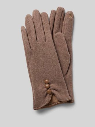 Eem Fashion Handschuhe mit Zierkn&ouml;pfen in Beige, Gr&ouml;&szlig;e L