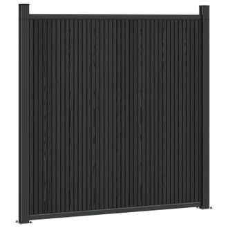vidaXL Panel De Valla Wpc Y Aluminio Negro Vidaxl