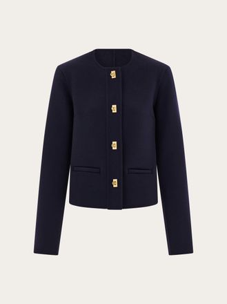 Ferragamo Donna Giacca con bottoni Gancini Blu