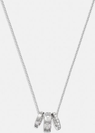 Coach Womens Kissing C Rondell Necklace - Silver - One Size