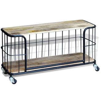 Berkfield Home TV Cabinet Solid Mango Wood 100x40x45 cm in Brown | Size: 100 x 40 x 45 cm