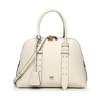 Pinko Bowling Medium Handtas - Dames - Handtassen - Wit - ONE Size - Leer - Tassen