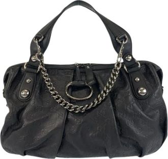 Gucci Pre-owned Handbags, female, Black, Size: ONE SIZE Pre-owned Guccissima Leather 2way Bag