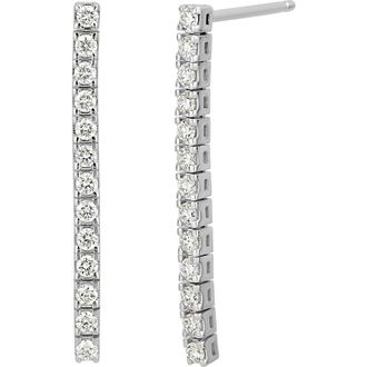 Bony Levy Diamond Linear Drop Earrings in White at Nordstrom