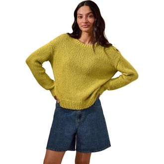 Celtic & Co. Slub Knit Button Detail Sweater in Ochre at Nordstrom, Size X-Large
