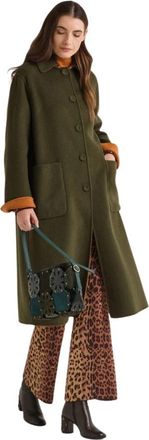 Maliparmi Dubbele Wol Overjas - Dames - Mantel - Groen - 2XL - Wol - Jassen