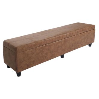 Hhg Hhg - Ba&uacute;l Banco Kriens Xxl, Tela/textil, 180x45x45cm, Imitaci&oacute;n Ante