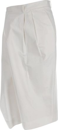 Maison Margiela Skirt Accent Wide-Leg Trousers in White Cotton