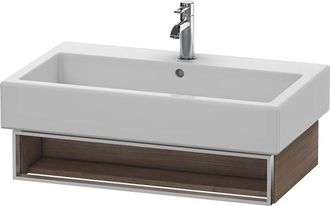 Duravit Unidad De Lavabo Vero 6006 De Duravit Montada En La Pared, Con 1 Compartimento Abierto Incl. Toallero, 750mm, Color (frente/cuerpo): Cerezo Del Tesino