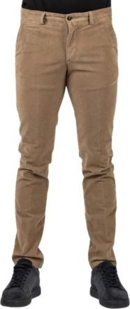 BRIGLIA 1949 Slim-fit Broeken - Heren - Slim Fit Broeken - Bruin - 2XL - Leer - Broeken