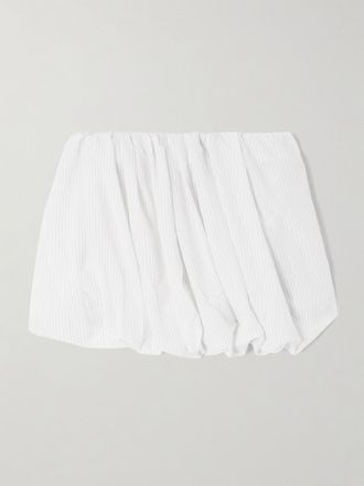 J.W.Anderson Minigonna Gessata In Popeline A Pieghe - Bianco sporco