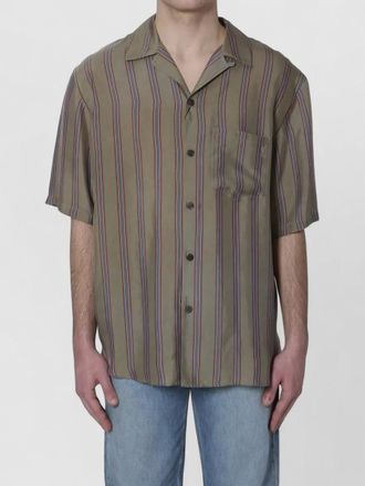 Saint Laurent casandre striped cuban collar shirt