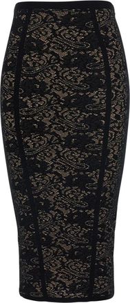 Elisabetta Franchi Lace Knit Skirt - Dames - Kokerrokken - Zwart - L - Leer - Rokken
