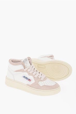 Autry High-Top Leather Sneakers with Suede Details size 36