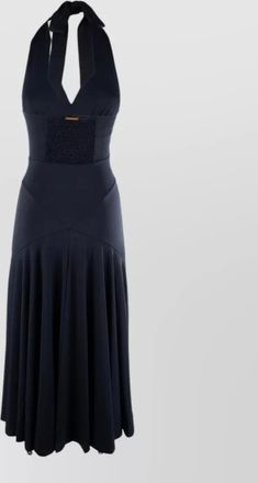 Michael Kors dress flared skirt halter neckline keyhole