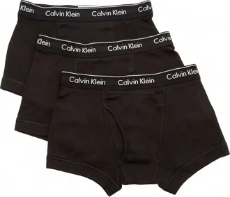 Calvin Klein Mens Cotton Classic Fit 3-Pack Trunk Boxer Briefs In Black