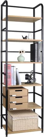 Woltu Woltu - Eestanter&iacute;a Independiente De Pie Para Libros Estante Alto Estante Industrial De Almacenamiento Estante De Escalera De Flores Con 6 Estantes Md