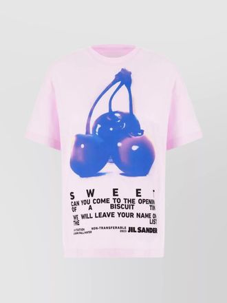 Jil Sander cotton oversized ribbed crew-neck logo-print t-shirt