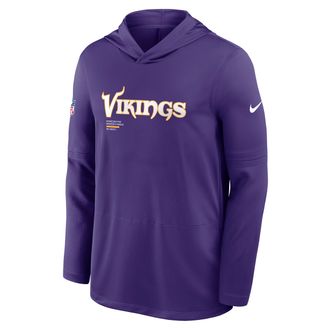 Nike Minnesota Vikings Pure Fury Sideline Nike Mens Dri-FIT NFL Long-Sleeve Hooded Top in Purple | 03B951L9M-P8B