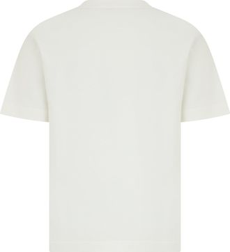 Burberry Womens T-Shirt With Embroidery - Chalk Cotton T-Shirts & Jerseys