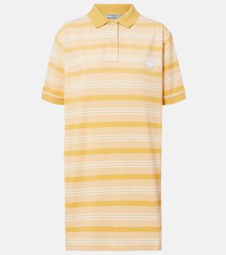 Prada Striped cotton piqu&eacute; minidress