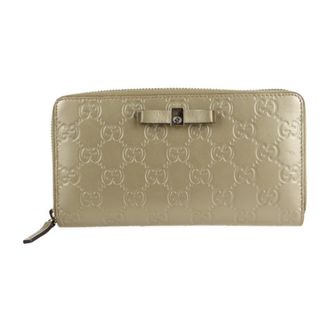 Gucci Champagne Gold Leather Coin Purse/Coin Case (Pre-Owned)