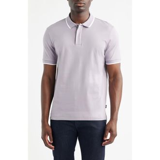BOSS Parlay Tipped Cotton Polo in Light/Pastel Purple at Nordstrom, Size Xx-Large