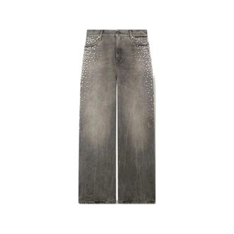 Golden Goose Loose-fit Jeans, female, Gray, Size: W27 Melody Studs Boyfriend Jeans