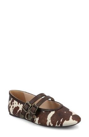 Journee Collection Florene Double Buckle Mary Jane Flat in Cow at Nordstrom Rack, Size 6.5