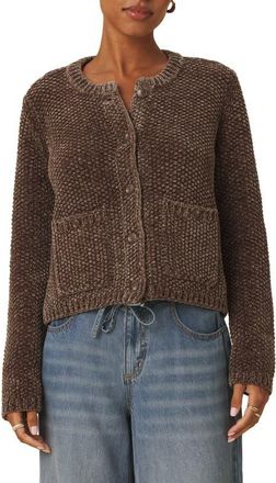 Splendid Aubrey Chenille Cardigan in Cedar Brown at Nordstrom, Size X-Large