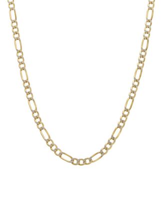 Italian Gold, Inc 10K 4.8Mm White Pave Figaro Necklace