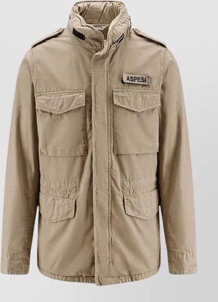 Aspesi field cotton jacket hood and pockets