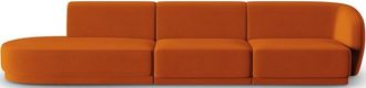 CXL by Christian Lacroix 4-Sitzer Designer Sofa Lionel mit Ottomane - Samtbezug Terracotta