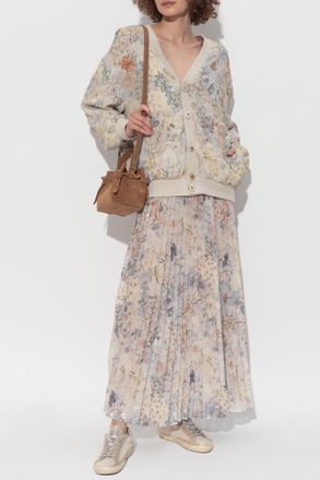 Golden Goose Pleated Skirt Finished With Sequins, Womens, Cream