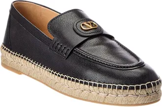 Valentino Vlogo Leather Espadrille
