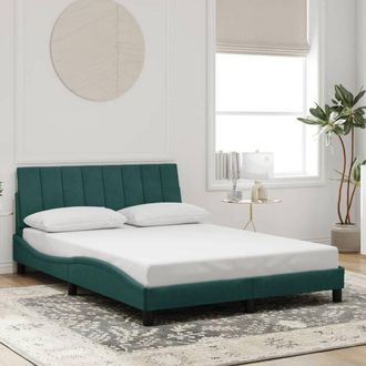 vidaXL Vidaxl - Estructura Cama Sin Colch&oacute;n Terciopelo Verde Oscuro 120x200 Cm