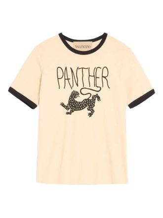 Valentino Garavani panther-print T-shirt - Neutrals