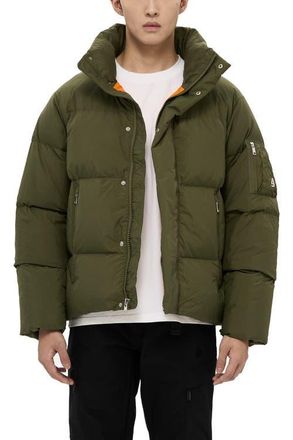 AlphaStyle Leverett Cropped Down puffer in Green at Nordstrom, Size X-Large