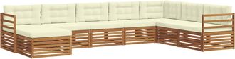 vidaXL Conjunto De Sof&aacute;s De Exterior 8 Uds. Natural Y Crema Vidaxl