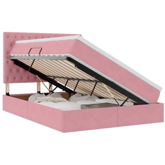 vidaXL Storage Bed with Mattress with Storage Pink 140 x 200 cm Velvet vidaXL