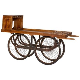 Wanderlust Deco Carro Expositor Botellero De Madera Marr&oacute;n 180x60x116h Cm